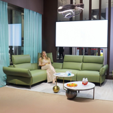 Canopie Genuine Full Leather Sectional Recliner Sofa